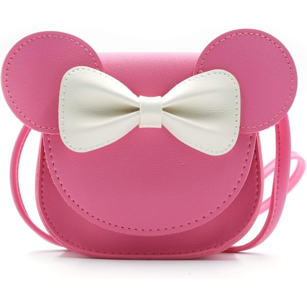 Little Mouse Ear Bow Crossbody Purse,PU Shoulder Handbag for Kids Girls Toddlers