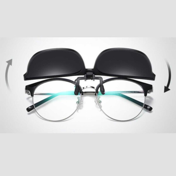 Clip-on solglasögon - Fäst på befintliga glasögon - Svart svart