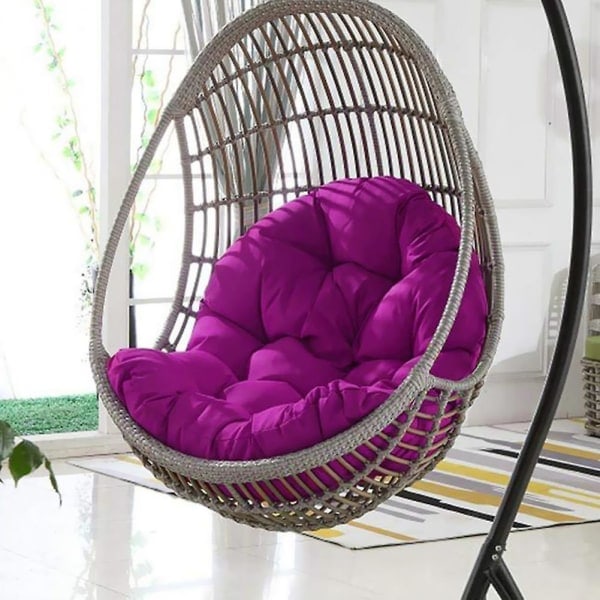 Riipputuolin munanmuotoisen tyynyn korvaava hengittävä tuolimatton, sopii ulko- ja sisäkäyttöön Dark Purple Custom Size Weight