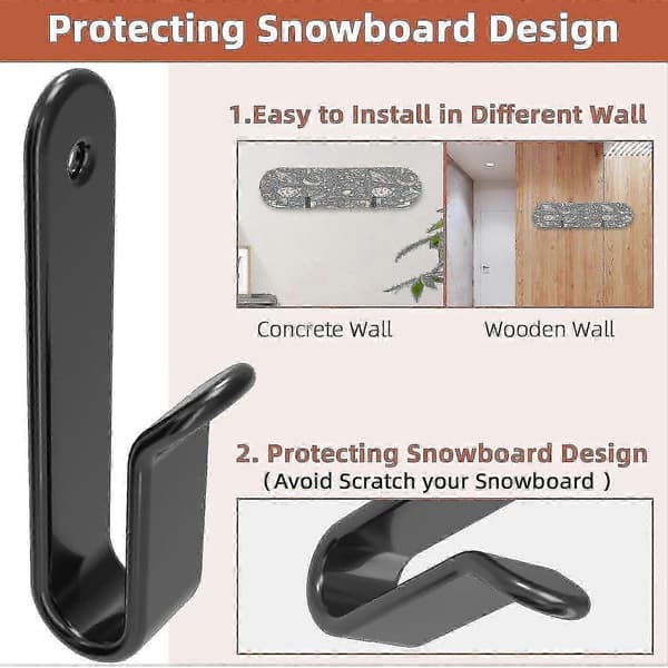 MMIAO Väggfäste för Snowboard för Förvaring och Visning 4pcs