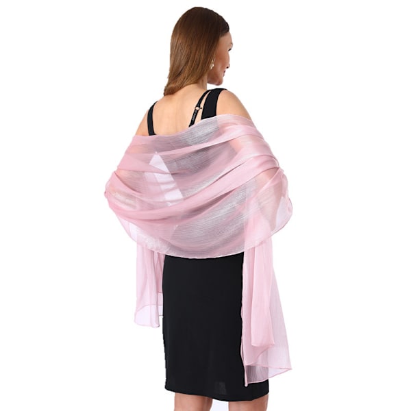 Dam Scarfs Sjal Mjuk Mode Silkeslen Satin Sjal för Brud Brudtärna Bröllop Kväll Fest Formell Bal Scarfs Nude Pink