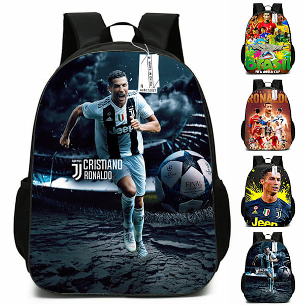 Lasten Jalkapallon MM-kisat CR7 Ronaldo Reppu Pojat Tytöt Matkalaukku Opiskelijoiden Koululaukku 29*16*42cm B