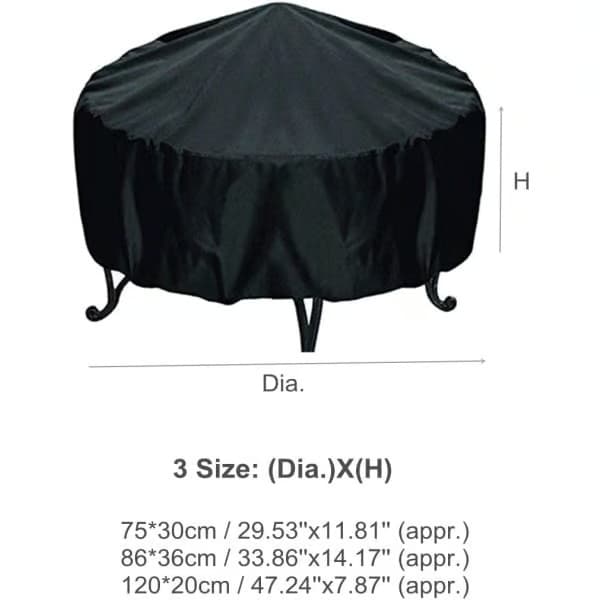 Överdrag för rund uteplatseldstad (3XL (148x60cm))