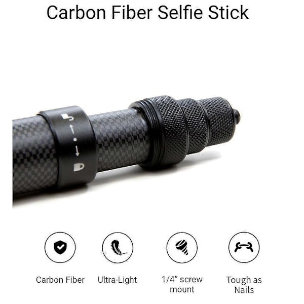 Ultralång osynlig selfiestick i kolfiber justerbar förlängningsstång för ONE X2 / ONE R / ONE X