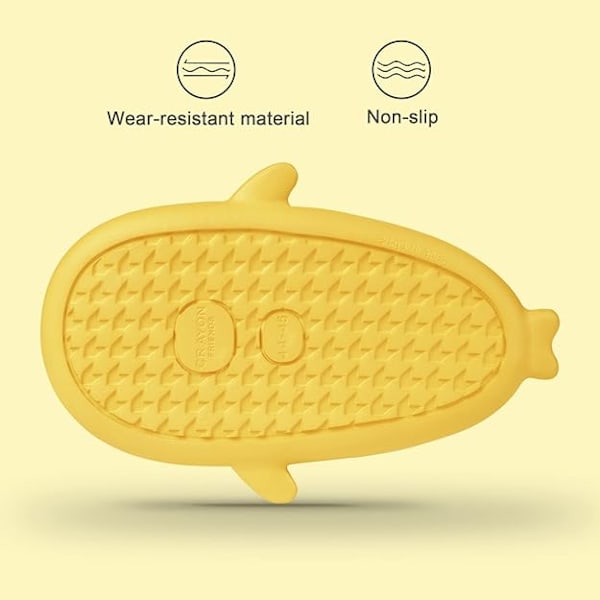 Hajtofflor för pojkar och flickor, Shark Flip Flops för män och kvinnor, Shark Slippers, Bekväma halkfria pool-hajsandaler med tjock sula för sommaren Yellow 42/43