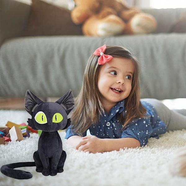 Mjukdjur, Gosedjur för Barn, 26cm Söt Tecknad Svart Katt Plyschdocka Lämplig för Heminredning