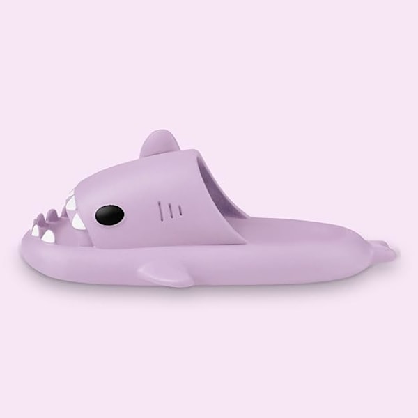 Hajtofflor för pojkar och flickor, Shark Flip Flops för män och kvinnor, Shark Slippers, Bekväma halkfria pool-hajsandaler med tjock sula för sommaren Purple 38/39