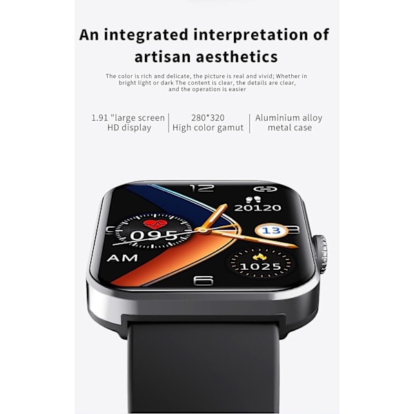 F57l Blodsockermätare Smartwatch Kroppstemperatur Vattentät HRV EKG-monitor golden
