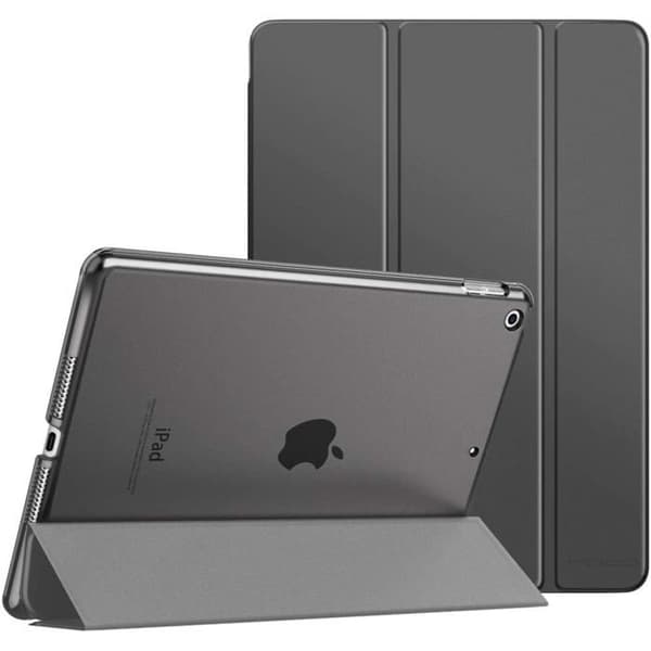Skyddsfodral kompatibelt med iPad 9:e/8:e/7:e generationen (2021/2020/2019), med matt bakre stativ för 10,2\" iPad, grå