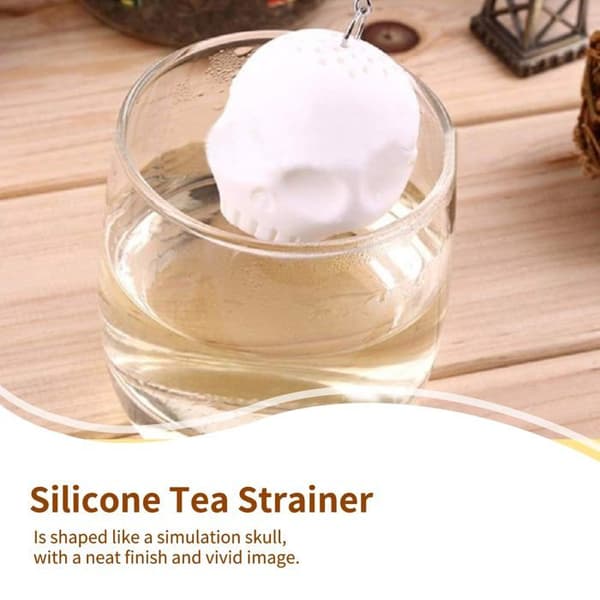 Silikone te-infuser - 1 stk., blad-/kranie-/knogleform - Velegnet til teblade, diffusionsmærke