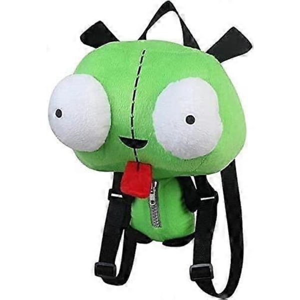 Ny Alien Invader Zim 3D Øyne Robot Gir Søt Utstoppet Plysj Ryggsekk Grønn Veske Julegave 35 cm