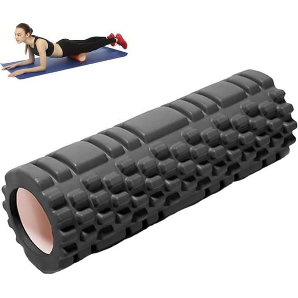Massagerulle til massage af bindevæv og lindring af muskelspændinger; (30 x 10 cm) (Sort)