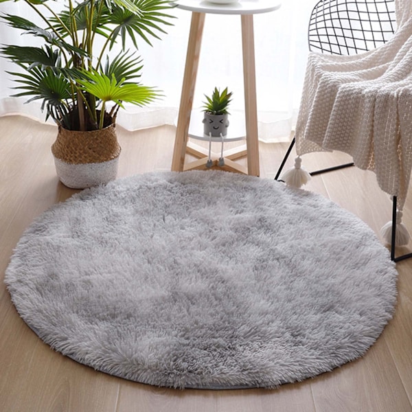 Runde Stue Tepper, Langhåret, Soveromsteppe, Vaskbart, Sklisikkert, Supermykt Beige Diámetro 60cm