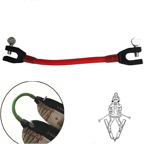 2 stk. Skituppkobling Kontrollkile Skitrening Hjelpemiddel Snowboardkobling Red