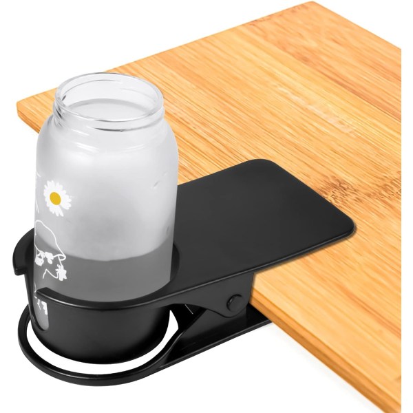 Dryckeshållare klämma, bärbar bordssida mugghållare kopp fat klämma design för vatten dryck dryck läsk kaffe te (svart)