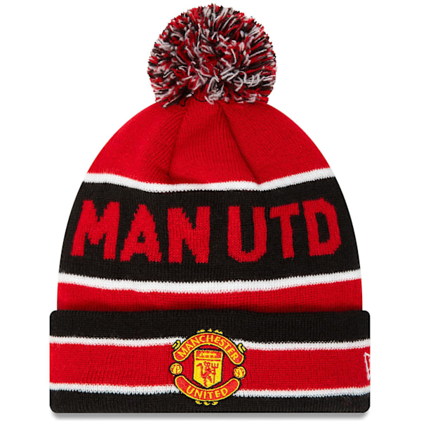 New Era Manchester United Man UTD Fotball Stripet Beanie Lue med Dusk - Rød