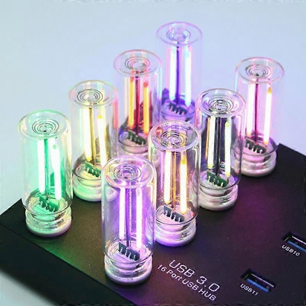 Bil USB LED Filament Touch Dimming Glödlampa 5V Retro Stämningsljus 0.3W Nattlampa Camping Glödande Dekorativ LED-belysning green