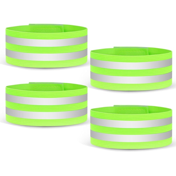 Heijastava ranneke, juoksun turvavarusteet heijastavat rannekkeet, korkean näkyvyyden pyöräily nilkkapanta heijastin hiha, itseliimautuvat heijastavat nauhat B-4Pcs-2 Reflective Tapes