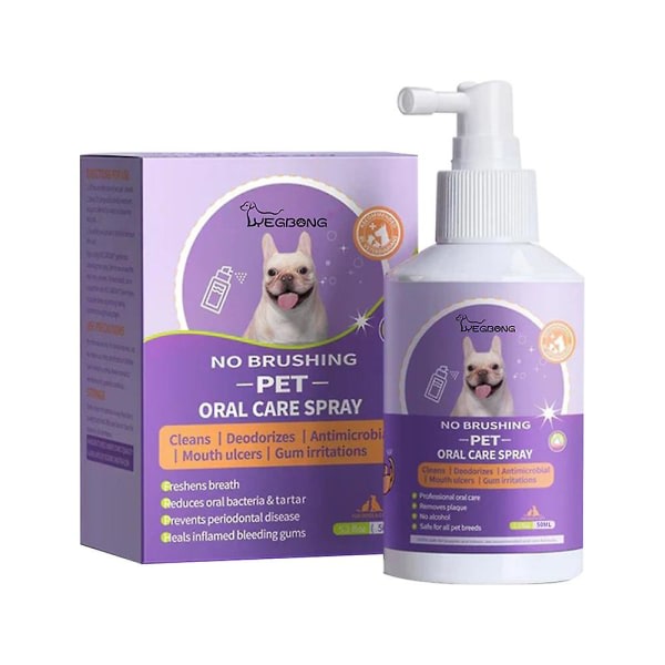 Pet Oral Spray Tænderrensning til hunde og katte Dårlig ånde tandsten Plaquefjernelse null ingen