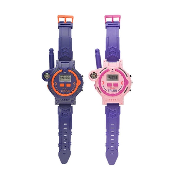 Uppladdningsbara Walkie Talkie-klockor för barn - 2-pack Walkie Talkies Leksaker 100m Lång Räckvidd Tvåvägsradio För Camping, Vandring, Cykling, Julklappar Till Pojkar Flickor Blue and Pink