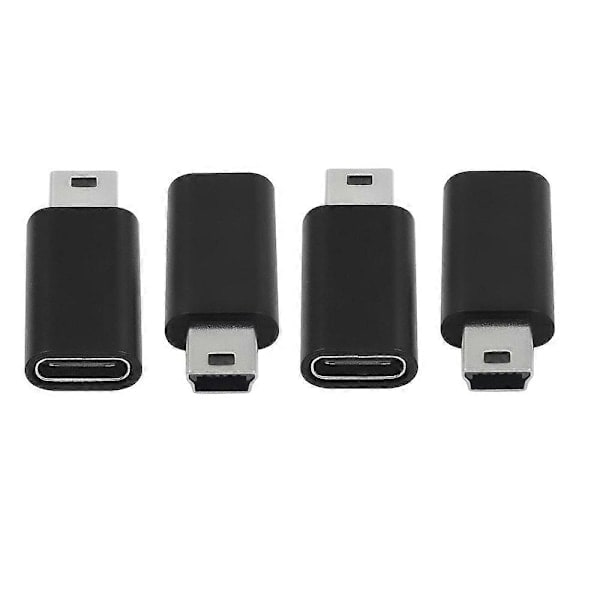4 stk. USB C til Mini USB 2.0 Adapter Type C Hun til Mini USB Han Konverteringsadapter til MP3-afspiller D