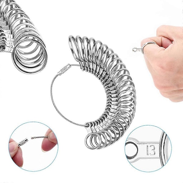 Ringmätare Mätverktyg Set Metall Ringmätare Ringmått Fingermätare