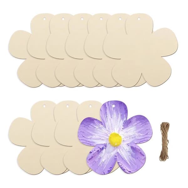 10 træblomster 7,5 cm - maling - gør-det-selv