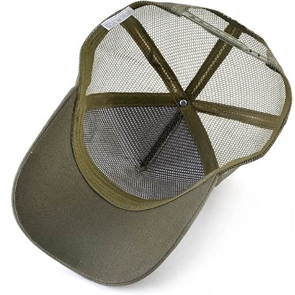 5 Panel Baseball Caps, Mesh Caps, Justerbar Snapback, Mesh Ensfarvet Unisex Ejercito verde