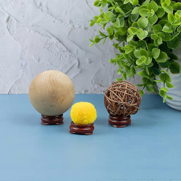 5-pack Trä Äggställ Hållare Displayställ Boll Äggbas för Kristallkula Dekor (H-4)
