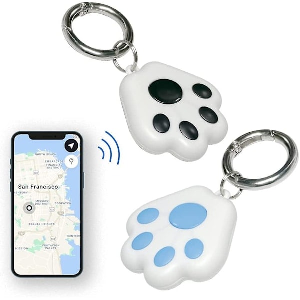 2 st GPS-trackers, söta husdjurslokalisatorer, bärbara spårningsenheter (blå, svart)