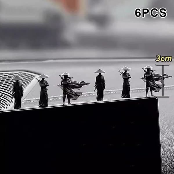 Mini sverdfekterfigur utsøkt antikk bilstatuepynt, 3 stk. 3Pcs