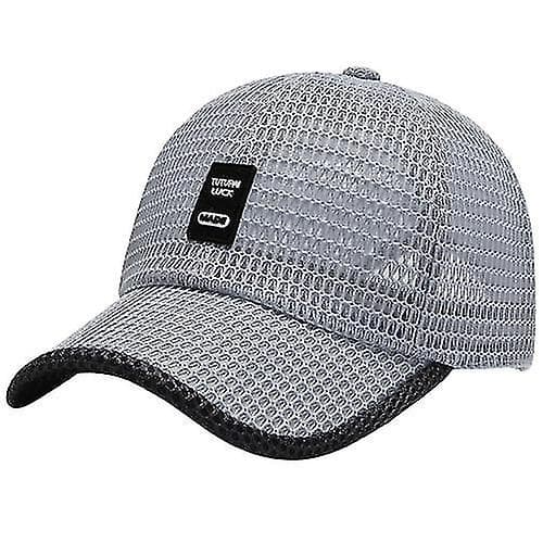 Pustende Baseballcaps med Mesh light grey