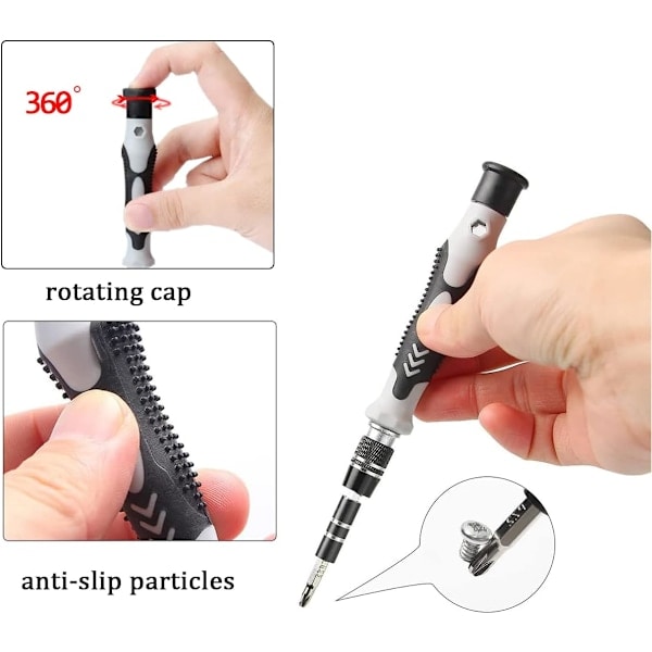 Skruvmejselset - 122 i 1 Precisionsskruvmejselset, CRV Magnetisk Skruvmejselset med Magnetisk Matta - DIY Mini Skruvmejselset för Klocka