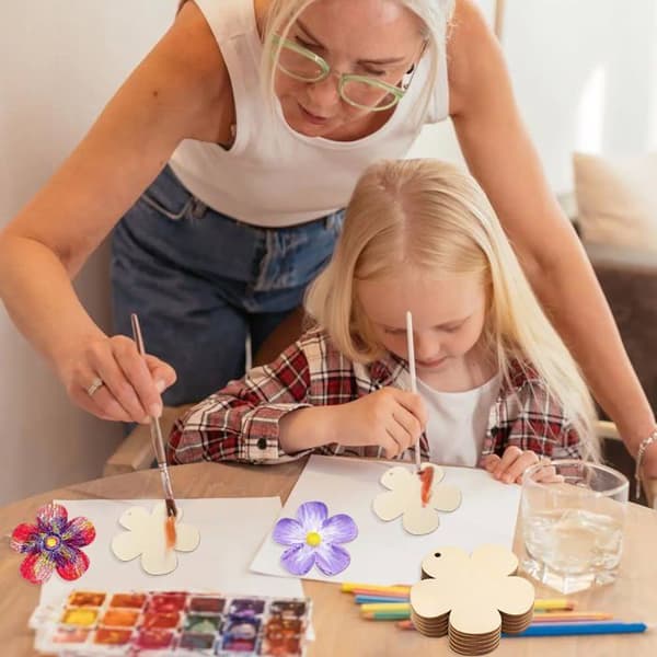 10 träblommor 7,5 cm - Målning - DIY