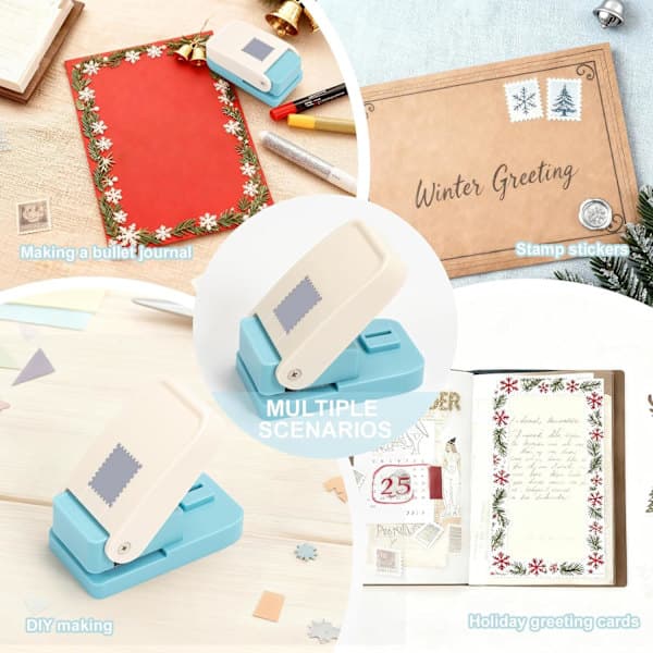 Firkantet hullstanse, stanse for kortlaging, scrapbooking, DIY-håndverk, gavelappstanse (liten rektangulær)