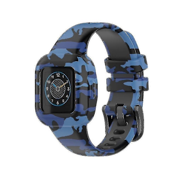 För Garminfit Jr 3/Garmin Vivofit Jr 3 Andningsbart Armband Svettsäkert Anti-repa H Camouflage Blue