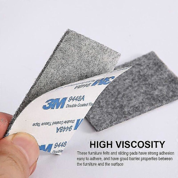 Möbel Filt, 5 Rullar Självhäftande Filt (100 * 2cm) Fri att Klippa Valfri Storlek eller Form Halkfri Filt Pad för Soffa Stol Bordsben Skydd Grå