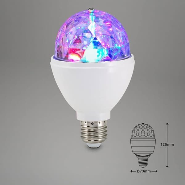 0528-003 LED Discoglödlampa, Plast, E27, 3W, Vit, 1 Enhet (1-pack)