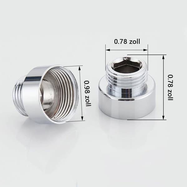 Kobberkranreduksjon-1, sølv, 3/4\" til 1/2\", adapter, dusjslange, rørleggerarbeid