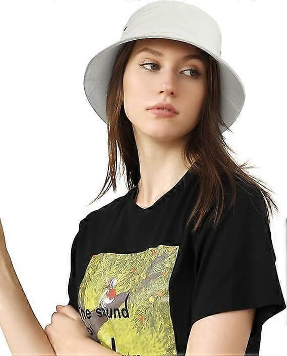 Bucket Hat Unisex Solhatte Ensfarvede til Mænd Kvinder White