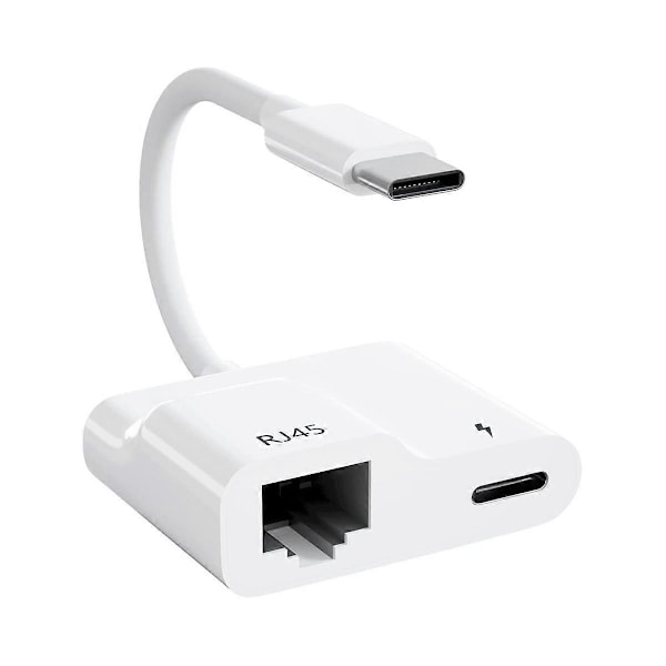 USB C - Ethernet -sovitin, USB Type C - RJ45 Gigabit Ethernet LAN -sovitin 60 W:n laturilla, /P:lle