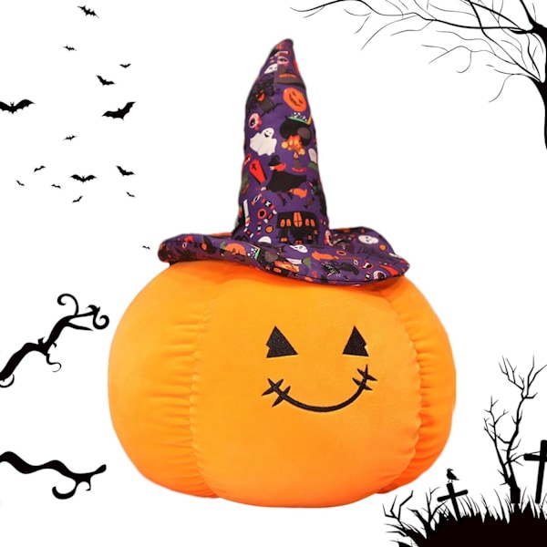 Halloween-tyynyt - Halloween-pehmotyyny - Koristeellinen kurpitsa-tyyny, Koti sisustus, Onnellinen Halloween-kurpitsa-tyyny Halloweeniin Purple Hat