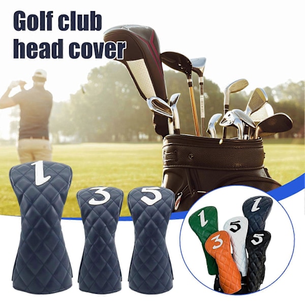 Golfklubbhuvudskydd Dammtätt Konstläder Golfputter Skydd Enfärgat Plyschfoder Golfklubbskydd Gåva till Golfare Dark Blue 3