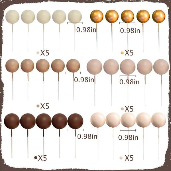 Boheme-inspirerede beige kagepynt, perfekt til babyshower, fødselsdage og bryllupper.