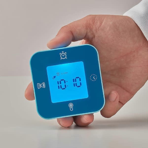 Ur/Termometer/Alarm/Timer, 4 Funktioner Bordur (Blå)