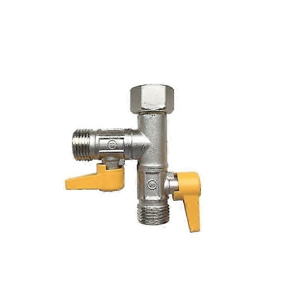 3-vejs Bruseafleder Ventil, G1/2\" Massiv Messing Brusearm Afleder Ventil T-Afleder Universal T-Adapter Ventil Udskiftning T-Stykke Vand D