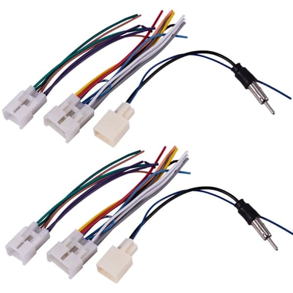 2X Bil Stereo CD DVD Ledningsnett med Antennekabeladapter