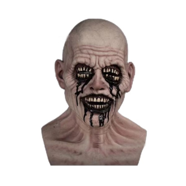 Halloween-festmaske Skummel Menneskehode Full Hode Horrormasker A A