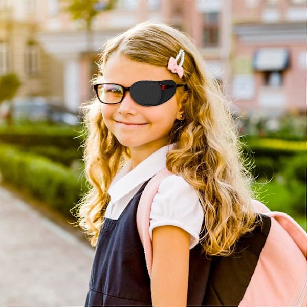 6 kpl Silmälappuja lapsille, Erittäin pehmeä silmälappu laseille, Lääketieteelliset silmälaput Amblyopia Strabismus -silmälapun hoitoon Black M