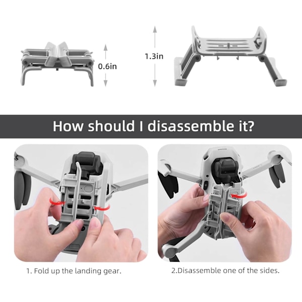 Mini 4K Landing Gear Forlængelser til DJI Mini 2/Mini SE/Mavic Mini Drone Foldbar Højde Forlænget Ben Tilbehør